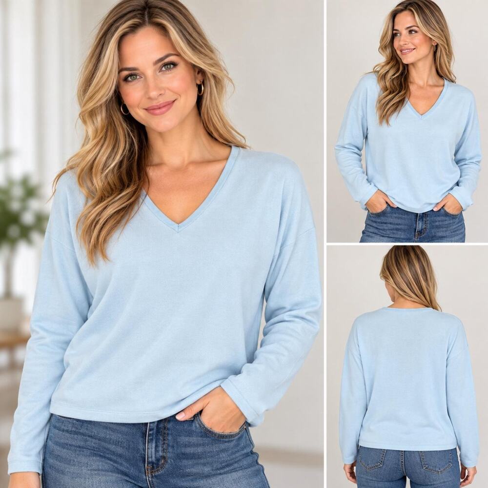 Saint Joseph by Cezar large vintage Light Blue Lightweight Knit Sweater - Picture 1 of 8